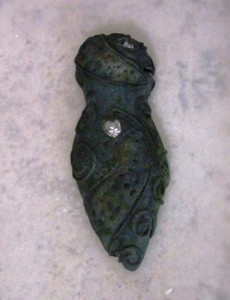 Steel metal clay Goddess pendant
