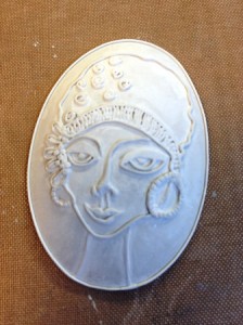 A portrait in SS metal clay